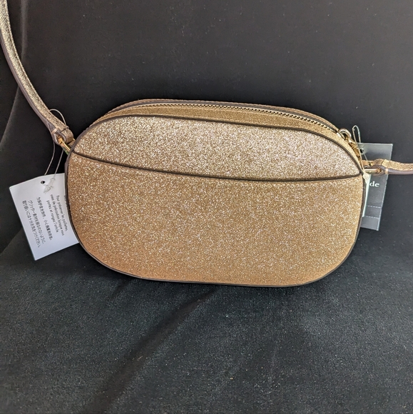NWT Kate Spade Gold Glitter Oval Camera Bag - Picture 4 of 4